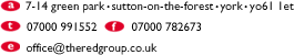 7-14 Green Park, Sutton-On-The-Forest, York, YO61 1ET. Tel: 07000 991552. Fax: 07000 782673. Email: office@theredgroup.co.uk